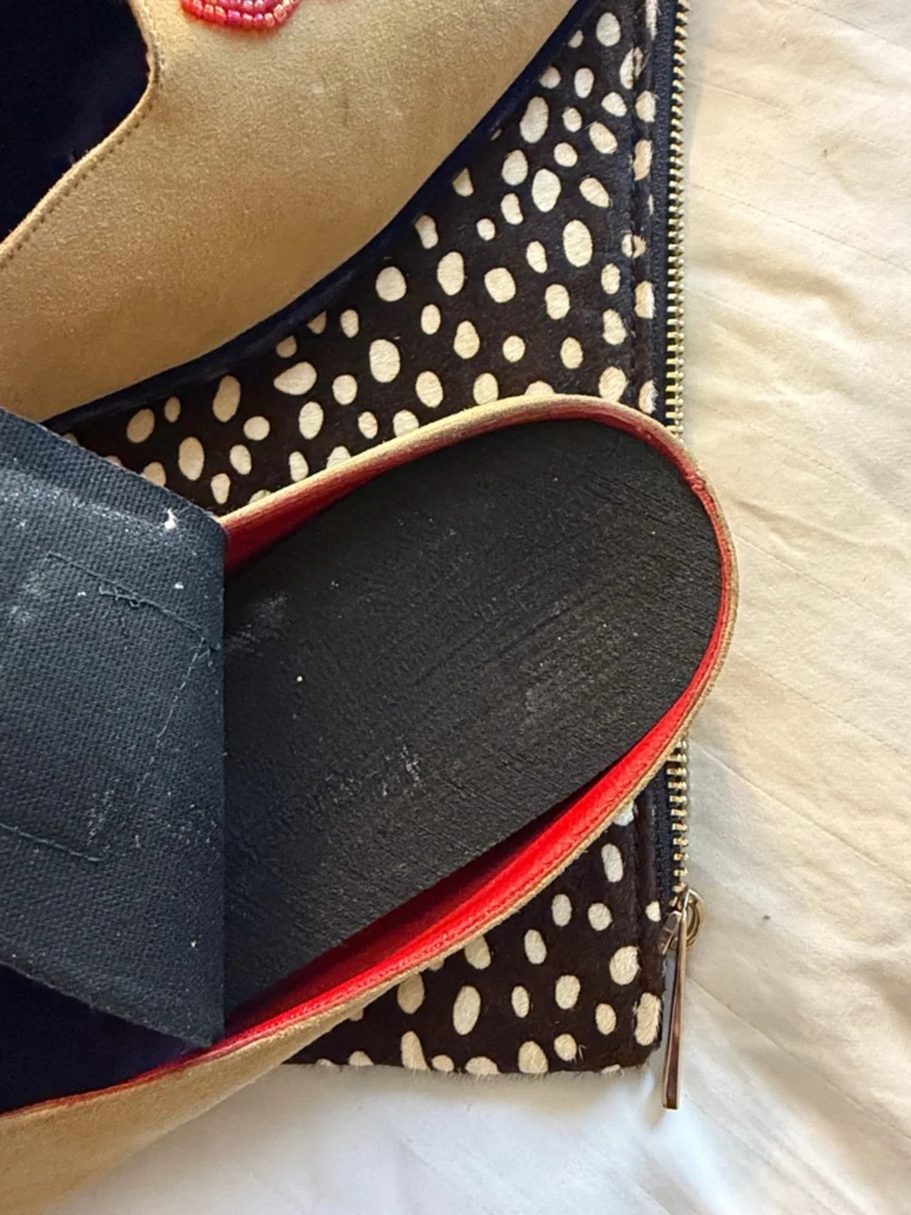 Fendi Tan Suede Beaded Mules with Multicolor Embellishment - Picture 12 of 12